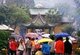 China: Entrance to the Nanhua Buddhist temple (Nanhua Si) in the rain, near Shaoguan, Guangdong Province